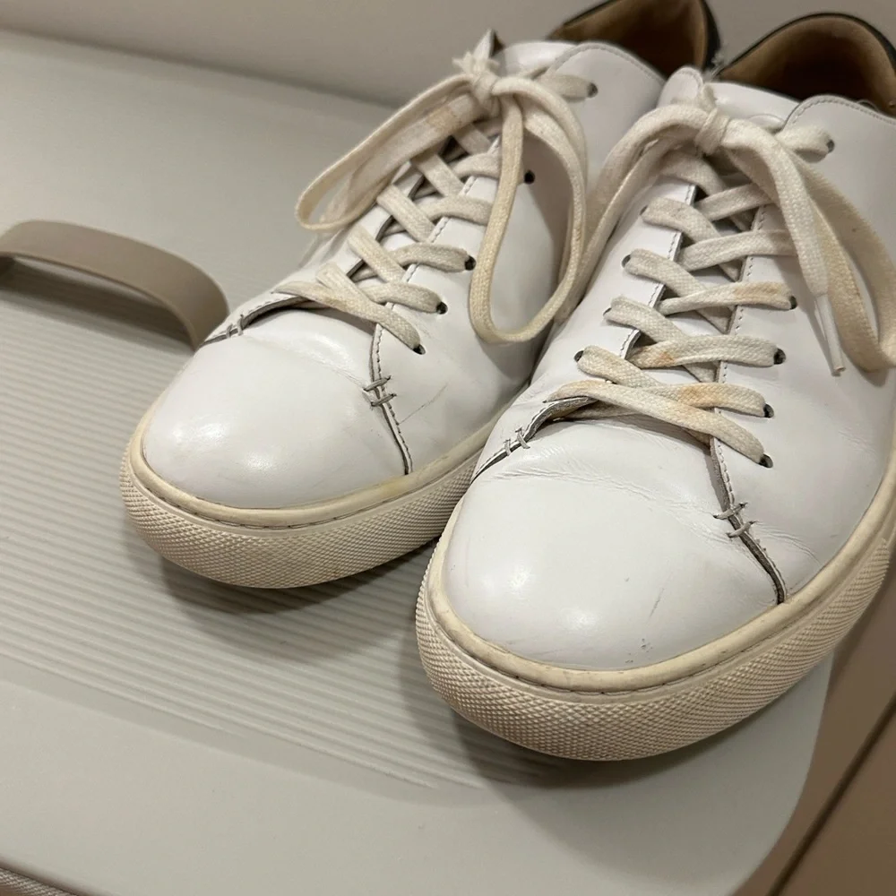 Club Monaco White Leather Sneakers - Picture 3 of 11